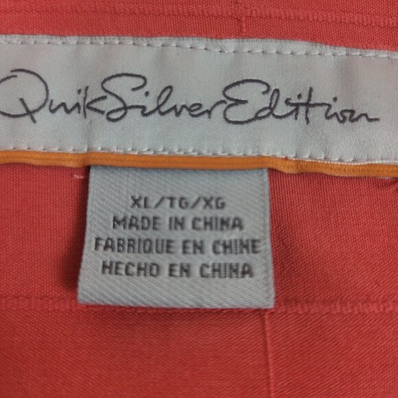 Quicksilver Silver Edition Hawaiian Shirt‎ Relaxed Fit XL Coral - Picture 2 of 8